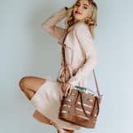 The Classic Pique in Brown with Orange Protea Insert (Complete Bag)
