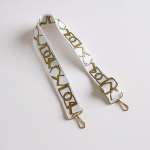 Nylon Webbing Strap in White & Gold