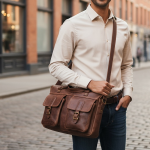 Laptop Bag with Multipockets in Choc Brown