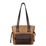 Deluxe Style-Petite Lianay Tan with Dark brown Handles & Pocket (Add Inner)