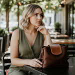 Lindie dark brown with Tan Flap