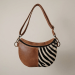 The Moonbag in Tan Leather with Zebra panel - Image 5