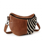 The Moonbag in Tan Leather with Zebra panel - Image 4