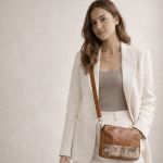 The Chane Sling Bag 2.0 in Tan with Nguni base - Image 2