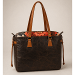Desiree 2.0 Choc Frame & Toffee Flat Handles Red Floral Inner - Image 5