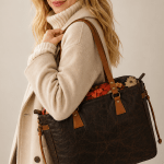 Desiree 2.0 Choc Frame & Toffee Flat Handles Red Floral Inner
