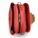 Lindie Crossbody in Aged Rosewood with Tan Leopard Flap (Large) - Image 4