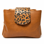 Lindie Crossbody in Tan with Tan Leopard Flap (Large) - Image 8