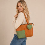 The RL Collection— The Elnoré Tote (Tan + Green)