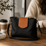 Lindie Black with a Tan Flap