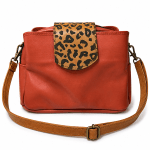 Lindie 2.0 Crossbody in Aged Rosewood with Tan Leopard Flap - Image 2