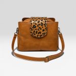 Lindie 2.0 Crossbody in Tan with Tan Leopard Flap