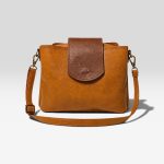 Lindie 2.0 Crossbody in Tan + Brown flap (Large)