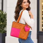 The RL Collection— The Elnoré Tote  (Tan+Pink)